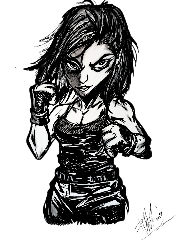 Tina — original ink drawing by Tiffany Charbonneau